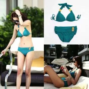 금장 홀터넥 비키니