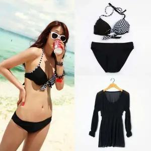 커버업 포함 체크 언발 비키니