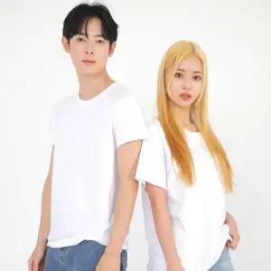 남성 17수 반팔티셔츠 기본 무지 화이트 티