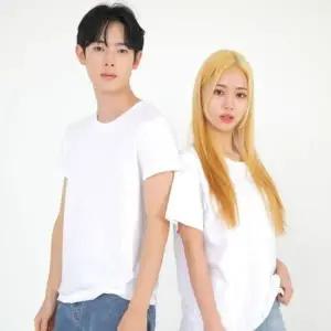 남자 무지 반팔티 면 화이트 기본티 17수