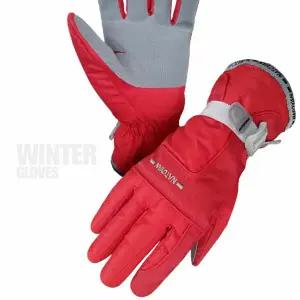 방수 보온소재 비닐내장 겨울철 여성장갑 레드 M