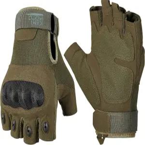 케미모토 남성용 손가락 없는 전술 장갑 야외 작업 스포츠용 오토바이 사냥 하이킹 캠핑용 자전거