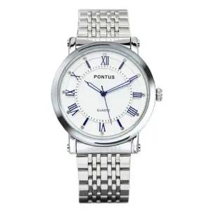 PO-1008C P)_빅화이트 손목시계 메탈밴드 패션시계 방수