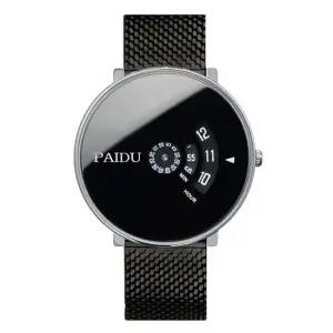 PO-58897B_블랙 손목시계 메탈밴드 패션시계 방수