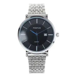 PO-1005C P)_빅블랙 손목시계 메탈밴드 패션시계 방수