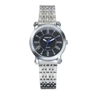 PO-1008D P)_미니블랙 손목시계 메탈밴드 패션시계 방수