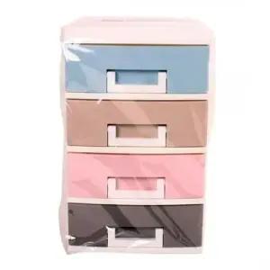 BS 칸칸 파스텔 수납박스 소4단) 탁상용 서류 작은 화장대