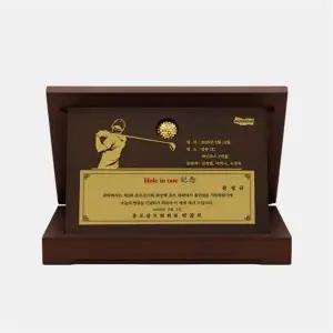 [카드결제 가능] 백프로 순금 골프공 골드바 18.75g 금박우드상패 99.9% 24k