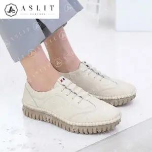 [애슬릿] 여성 스니커즈 소 가죽 발 편한 단화 운동화