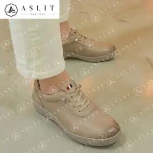 [애슬릿] 여성 스니커즈 소 가죽 밴딩 단화 운동화 데일리