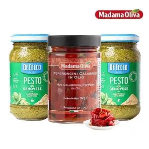 [보라티알] 마다마 핫칼라브리즈 페퍼 260g + 데체코 바질페스토 190g x 2개
