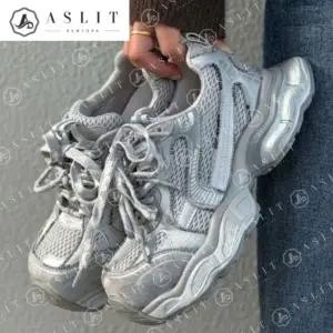 [애슬릿] 키높이 스니커즈 실버 어글리 메쉬 러닝화 운동화 5cm