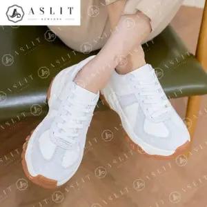 [애슬릿] 키높이 스니커즈 천연 소 가죽 통굽 러닝화 4cm