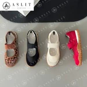 [애슬릿] 여성 스니커즈 벨크로 소 가죽 메리제인 운동화