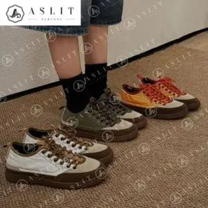 [애슬릿] 여성 스니커즈 소 가죽 배색 캐주얼 단화 운동화