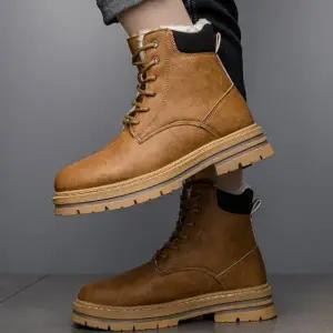 겨울 남성 신발 방한 하이탑 털 기모 슈즈 워커