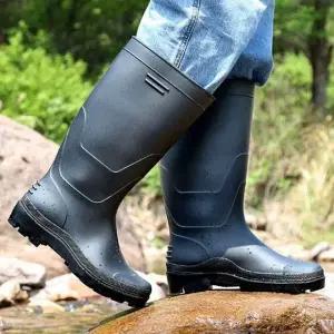 남성 작업용 레인부츠 미끄럼방지 긴장화 아웃도어