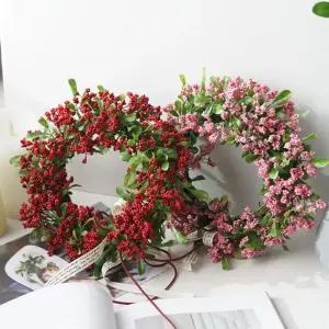 월데코 베리베리 조화 리스 꽃 벽장식 인테리어 장식 소품 1P