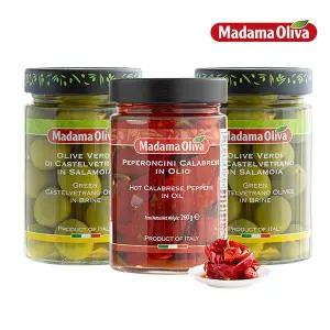 [보라티알] 마다마 핫칼라브리즈 페퍼 260g x1병 + 그린 카스텔 베트라노 295g (고형량 170g) x2