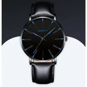 아날로그 손목 제네바 패션 초 바늘 시계 비즈니스 가죽