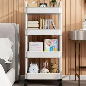 (선택 이동식트롤리 4단)다용도 이동식 선반 바퀴형 이동식 트롤리 수납 4단 욕실