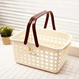 ( )손잡이 플라스틱 수납 바구니 구멍형 플라스틱 정리 바구니 다용도 거실