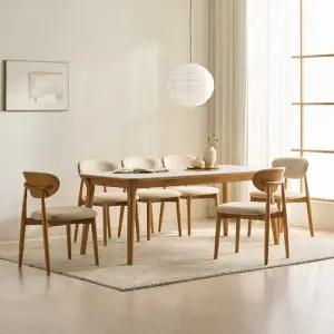 나폴리 포세린 세라믹 6인용 원목 1800 식탁세트 의자6)