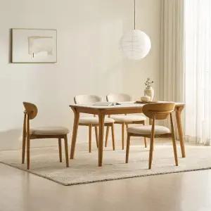 나폴리 포세린 세라믹 4인용 원목 1400 식탁세트 의자4)