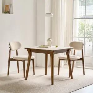 나폴리 포세린 세라믹 2인용 원목 800 식탁세트 의자2)