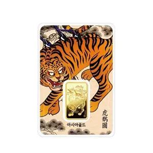 [아시아골드][아시아골드] 10g 호작도 24k 순금 잠상 프레스 골드바