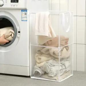 ( )이동식 접이식 빨래 바구니 대용량 세탁 빨래 바구니 2단 욕실