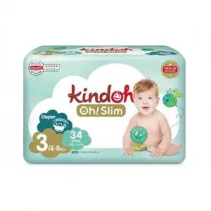 킨도 오슬림 밴드형 기저귀 3단계 중형 34매 x 4팩