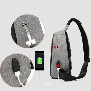 캠핑 여행 보조 가방 USB 슬링백 크로스백 옆 슬릭백 남자 여행용 메신저백 남성