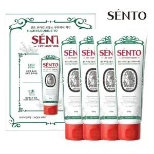 센토 프라임 고불소 구취케어 치약 아쿠아민트향 230g 4개