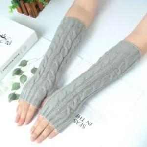 뜨개팔토시 여성 꽈배기 패턴 팔토시 겨울 방한 암워머 장갑