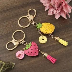 파인에플 딸기 열 키홀더 가방 2종세트 후르츠