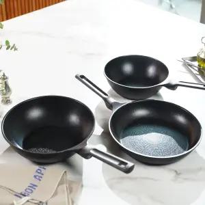 통주물 프라이팬 인덕션 IH용 블랙에디션 3종세트