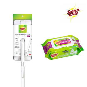 3M 스카치브라이트 표준형 올터치 더블액션 막대걸레 + 표준형 물걸레 더블액션 청소포 20매 세트
