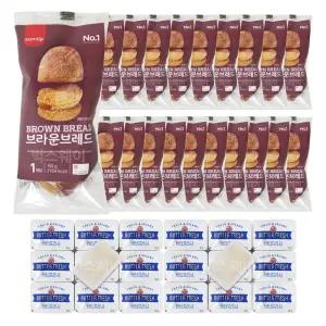 삼립 브라운브레드+오뚜기 미니 버터 20개 세트/냉동빵 부시맨빵