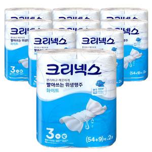 크리넥스 빨아쓰는 위생행주 화이트 54+9(63)매x2롤 x 9개 (총18롤) / 구)스카트 빨아쓰는 행주타올