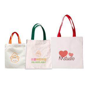 컬러끈 디지털인쇄 에코백(20장이상 주문가능) 학원가방