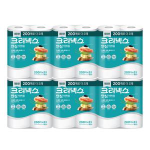 크리넥스 안심 키친타올 200매 2롤 x 6팩