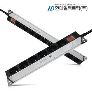 국산 알루미늄 멀티탭 6구 8구 10구 12구 14구 사무실 전산실 PC방 허브랙 서버랙 산업용 서버탭 멀티 콘센트 16A 220V 코드 1.5m 5m