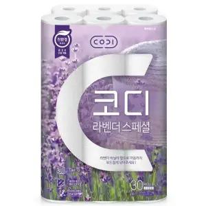 코디(codi) 라벤더스페셜 30m 30롤 1팩 (30롤), 화장지 휴지