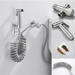 은연직구 욕실 변기 청소건 코일 스프링 호스 3m + 고압 스프레이건 + 스프레이건 걸이 거치대 + T밸브 풀세트