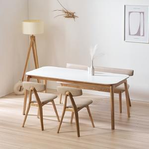한샘몰pick 보니애 오로라 세라믹식탁 세트 6인용 양면 원목 1800(벤치1+의자2)