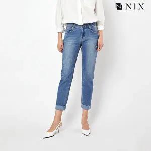 [닉스]여성 M톤 구제 턴업 보이프렌드 데님_FNOSDDB502M