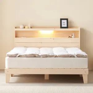 아씨방가구 LED 원목마루 평상형침대 프레임Q