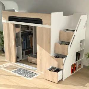 [스스디]네오 팬트리장 수납 벙커침대 슈퍼싱글 옷장 계단 원룸 이층침대