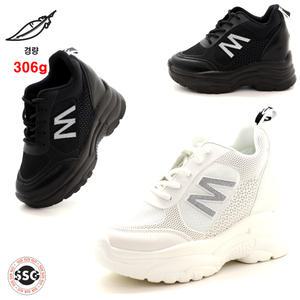 [속굽포함 10cm] 가볍고 발볼편한 착화감좋은 여성 통굽 치어리더 행사무대 스탠딩화 키커보이는 키높이 운동화 YB-524